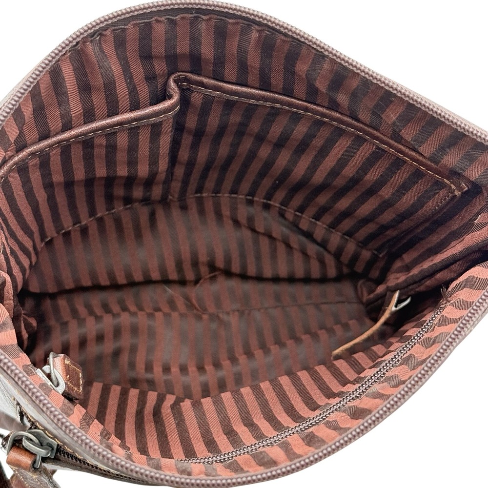 Jack Georges Voyager Leather City Crossbody Bag #7298 Brown Genuine Leather - Picture 5 of 10